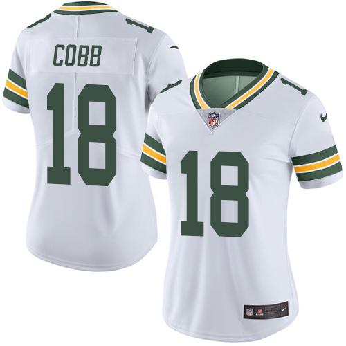 Nike Packers #18 Randall Cobb White Women's Stitched NFL Vapor Untouchable Limited Jersey